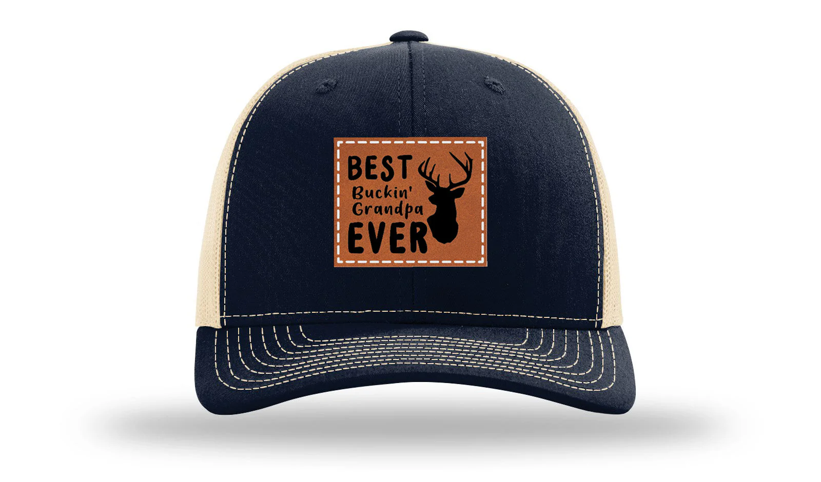 Best Buckin' Grandpa Leather Patch Richardson 112 Hat - Image 28