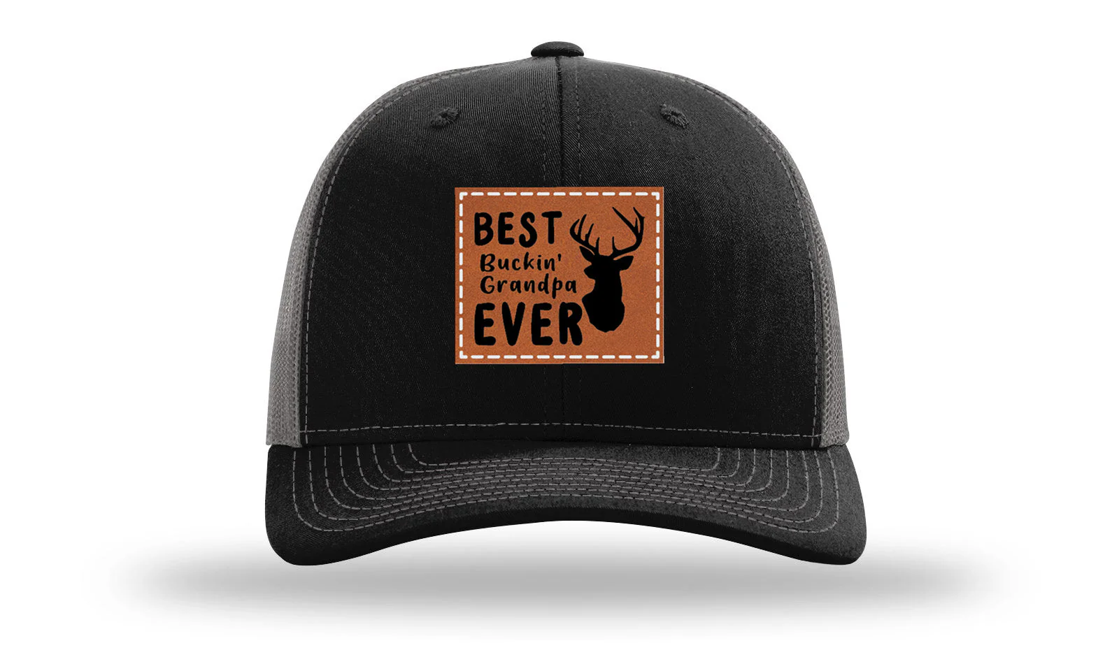 Best Buckin' Grandpa Leather Patch Richardson 112 Hat - Image 6