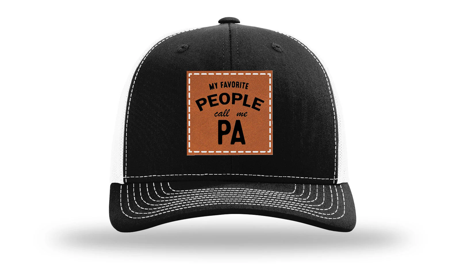 My Favorite People Call Me Pa Leather Patch Richardson 112 Hat - Image 7