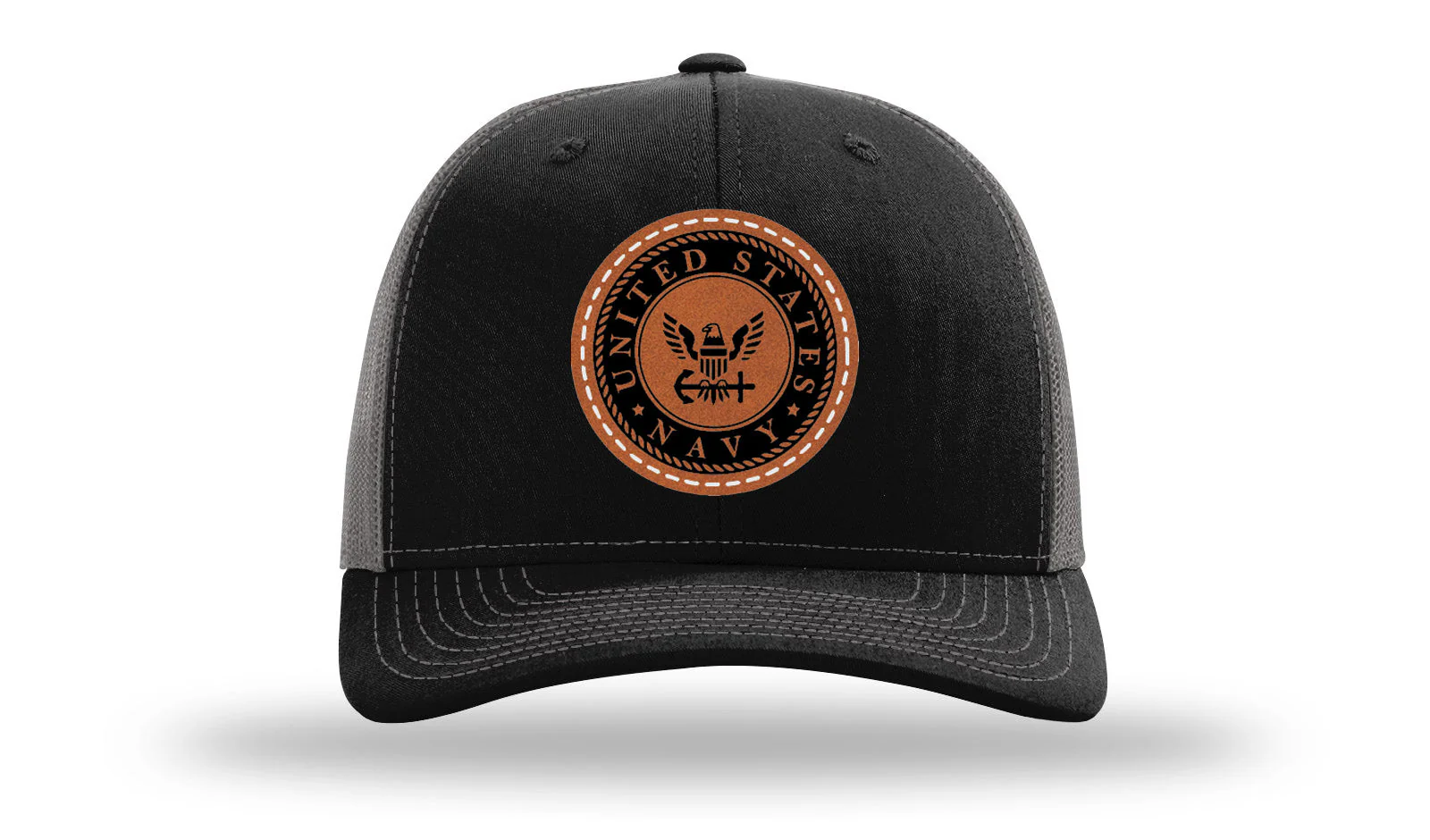 Navy Leather Patch Richardson 112 Hat - Image 6
