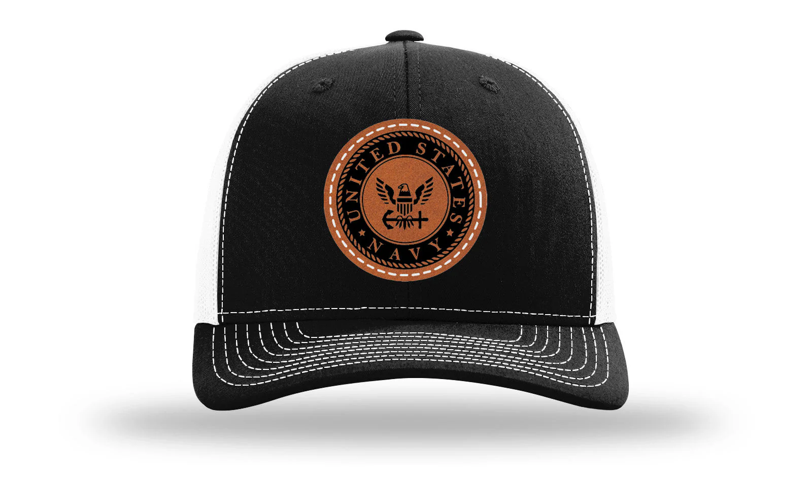 Navy Leather Patch Richardson 112 Hat - Image 7