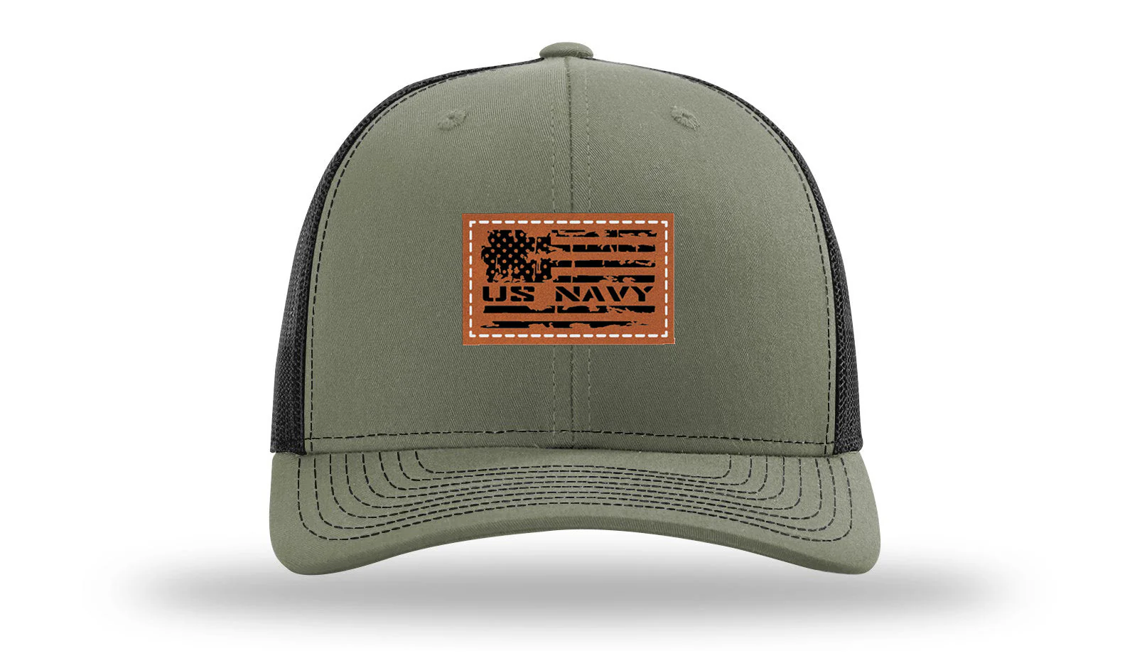 Navy Flag Leather Patch Richardson 112 Hat - Image 25