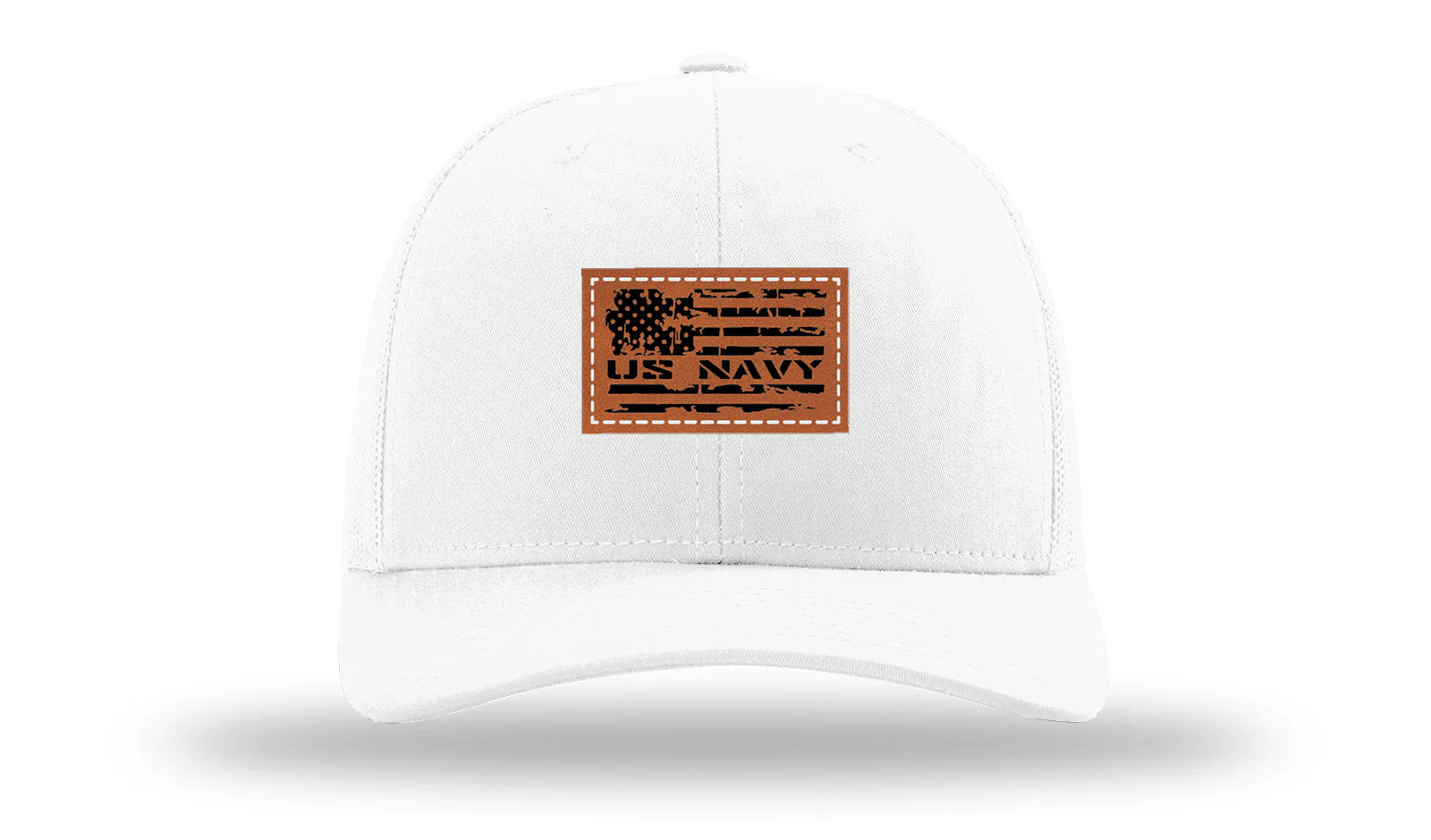Navy Flag Leather Patch Richardson 112 Hat - Image 5