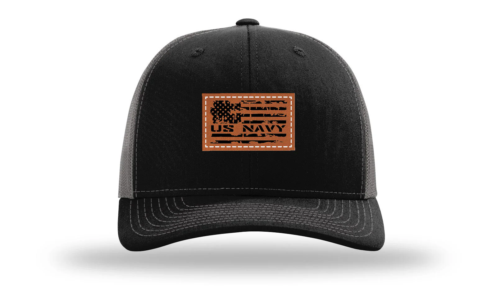 Navy Flag Leather Patch Richardson 112 Hat - Image 6