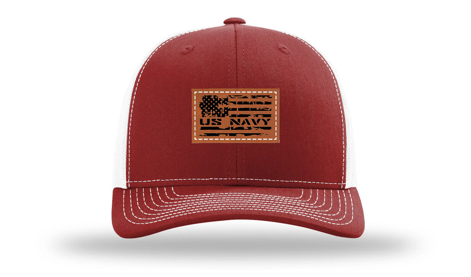 Navy Flag Leather Patch Richardson 112 Hat - Image 9