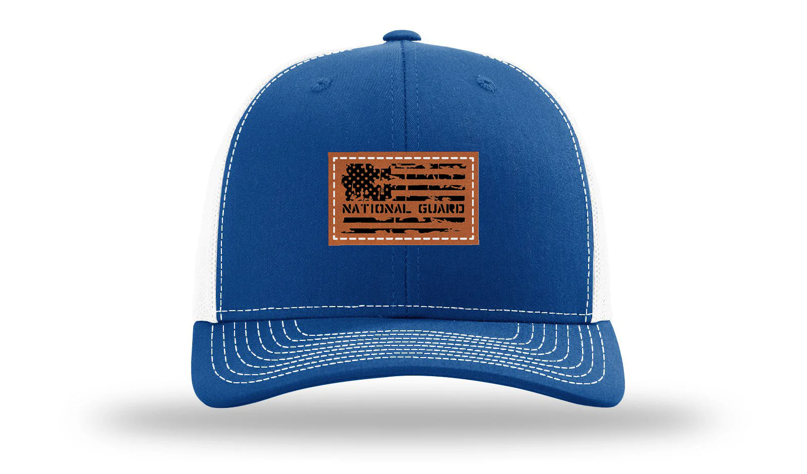 National Guard Flag Leather Patch Richardson 112 Hat - Image 32