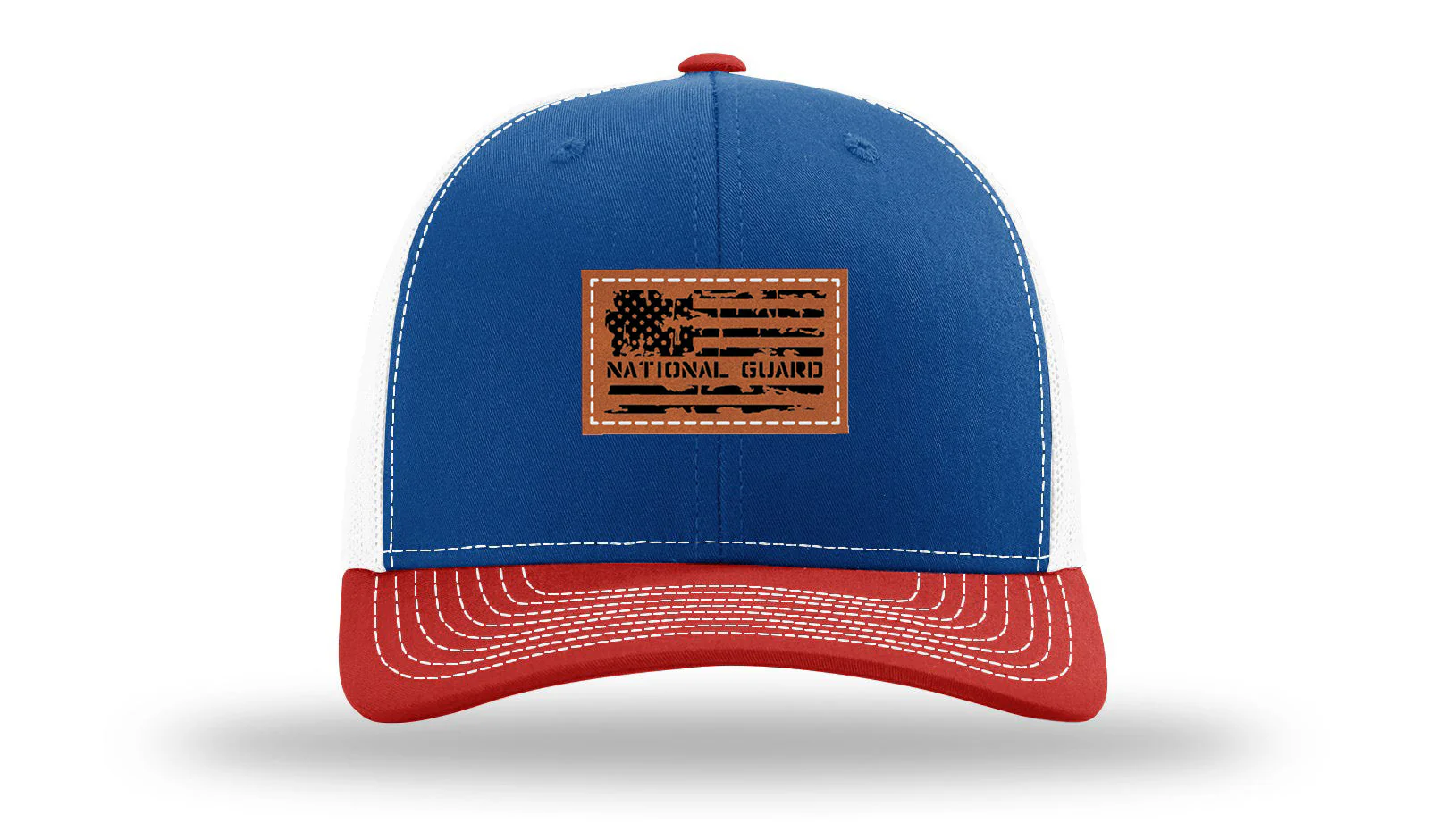 National Guard Flag Leather Patch Richardson 112 Hat - Image 42