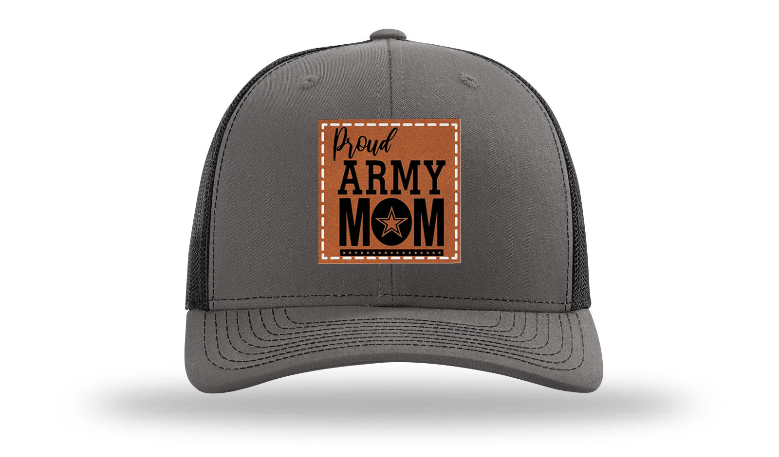 Proud Army Mom Leather Patch Richardson 112 Hat - Image 11