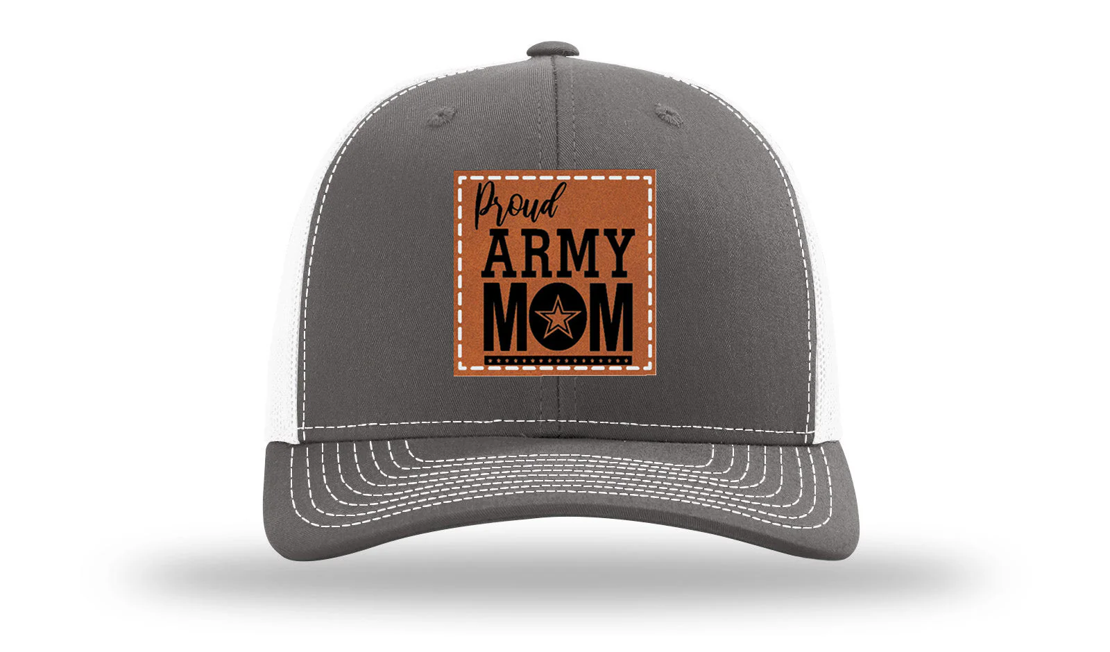 Proud Army Mom Leather Patch Richardson 112 Hat - Image 16