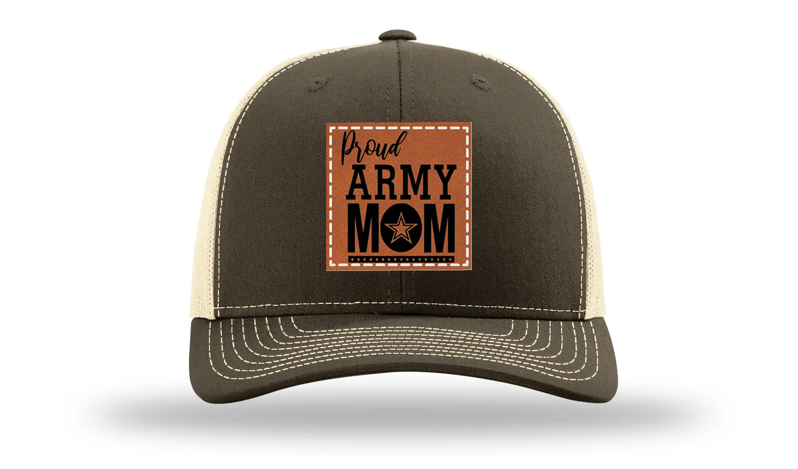 Proud Army Mom Leather Patch Richardson 112 Hat - Image 17