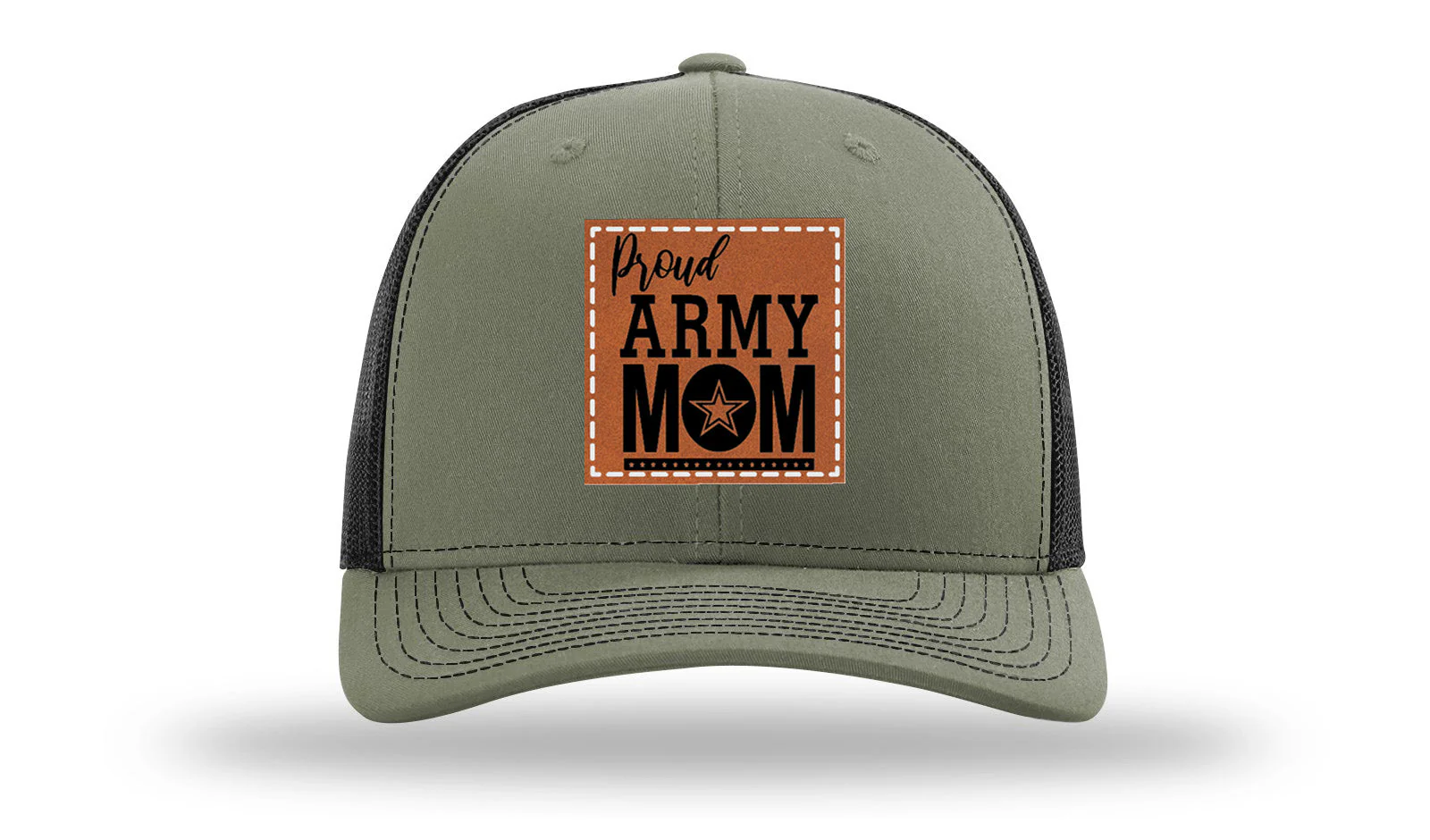 Proud Army Mom Leather Patch Richardson 112 Hat - Image 25