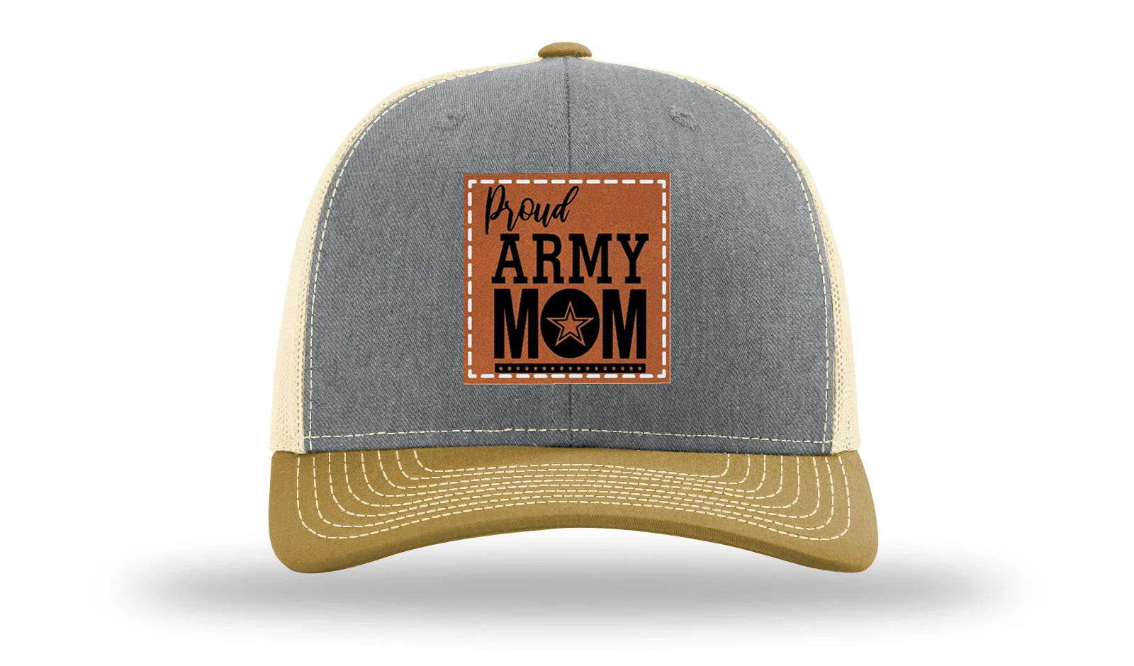 Proud Army Mom Leather Patch Richardson 112 Hat - Image 37