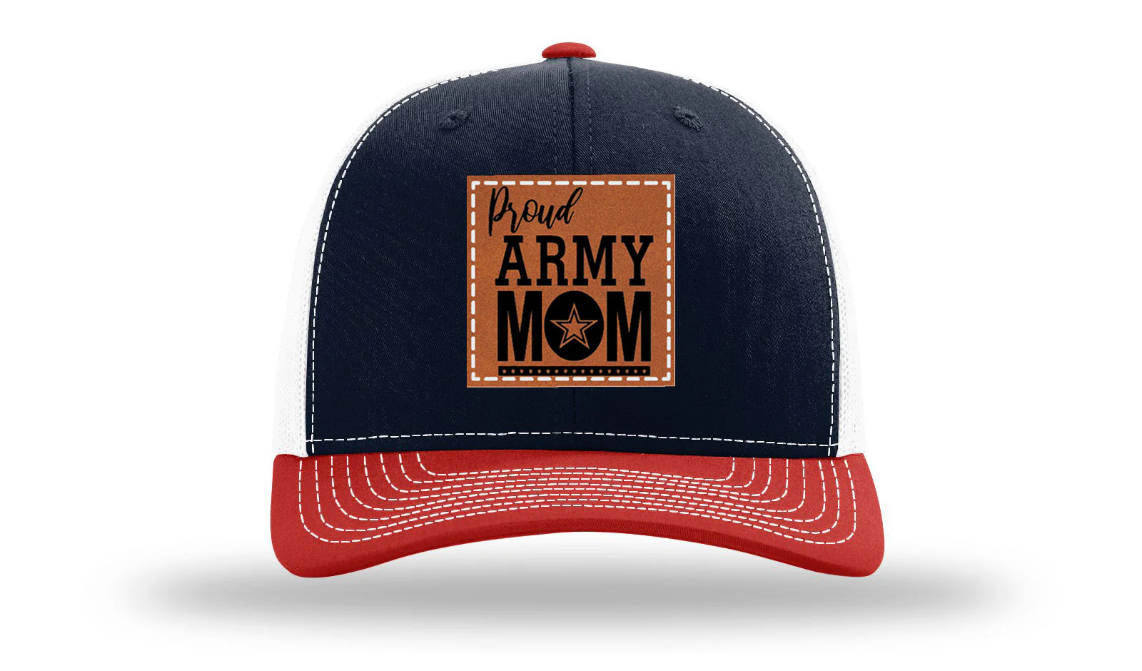 Proud Army Mom Leather Patch Richardson 112 Hat - Image 40