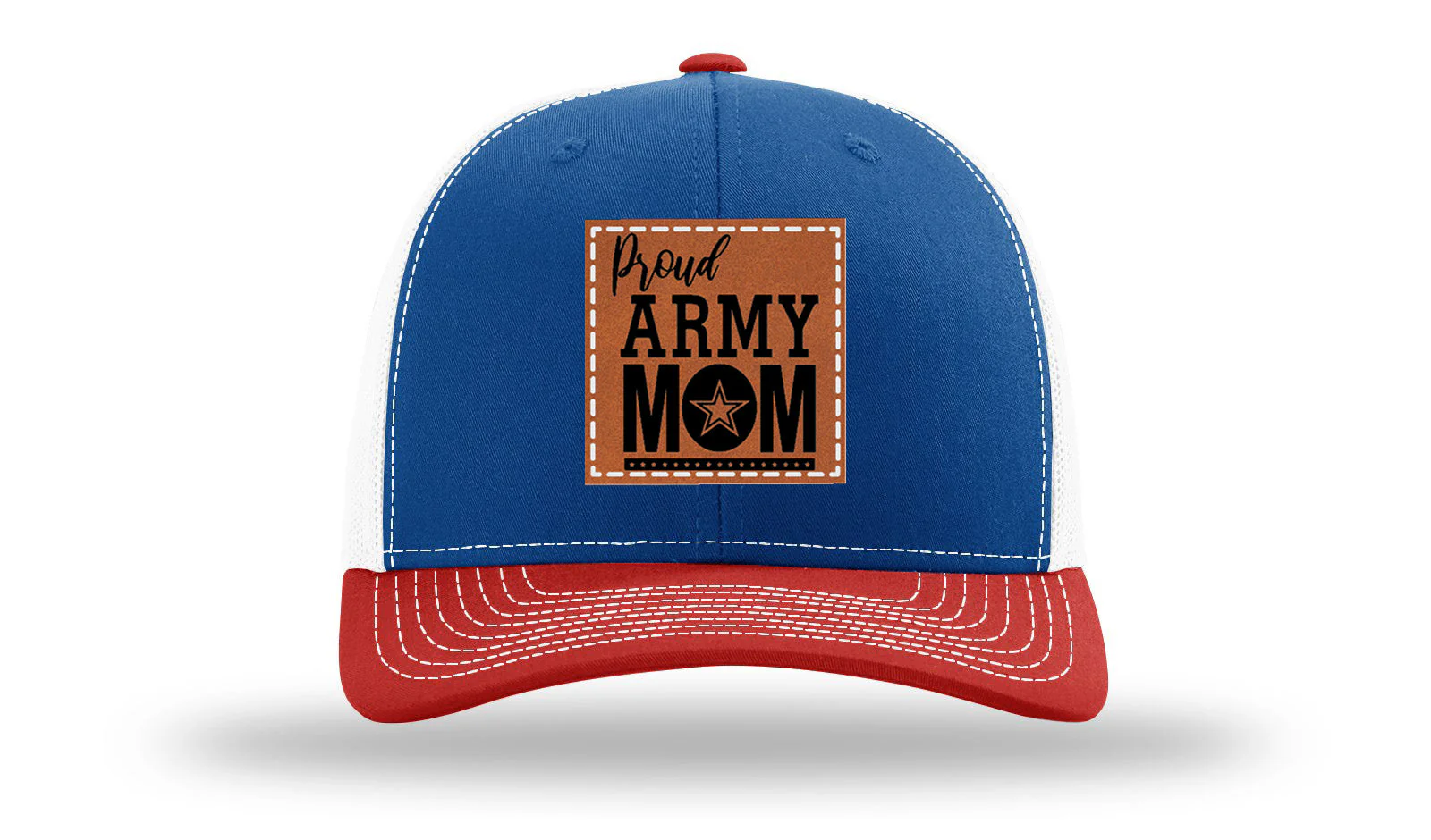 Proud Army Mom Leather Patch Richardson 112 Hat - Image 42
