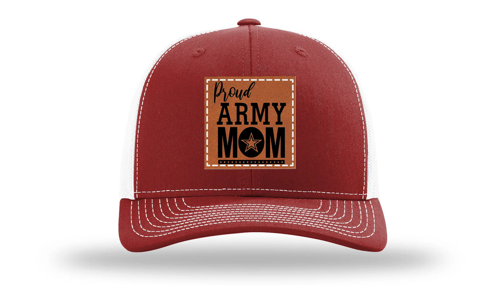 Proud Army Mom Leather Patch Richardson 112 Hat - Image 9