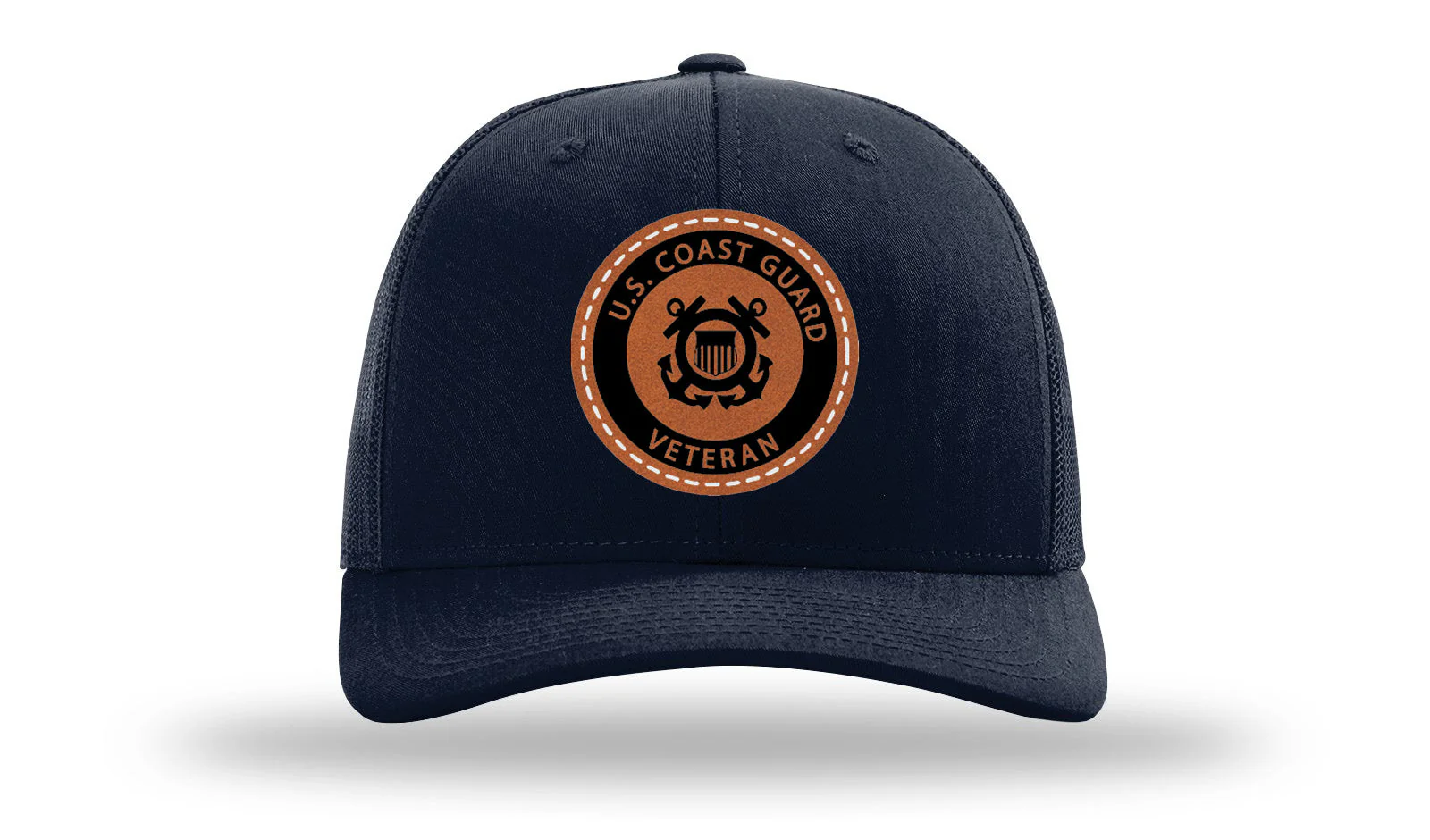 Coast Guard Veteran Leather Patch Richardson 112 Hat - Image 4