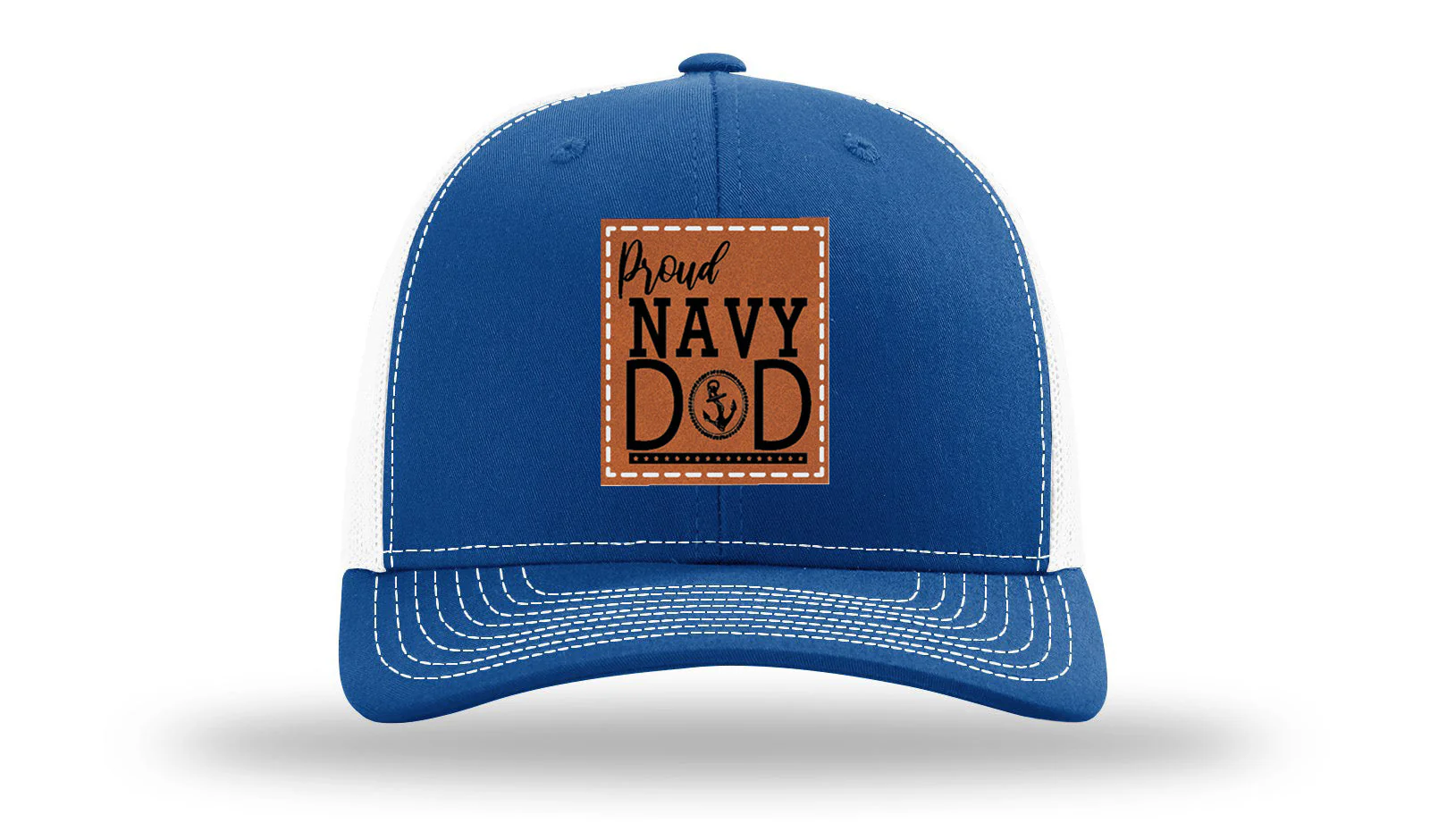 Proud Navy Dad Leather Patch Richardson 112 Hat - Image 32