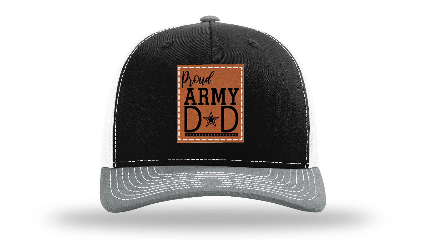 Proud Army Dad Leather Patch Richardson 112 Hat - Image 33