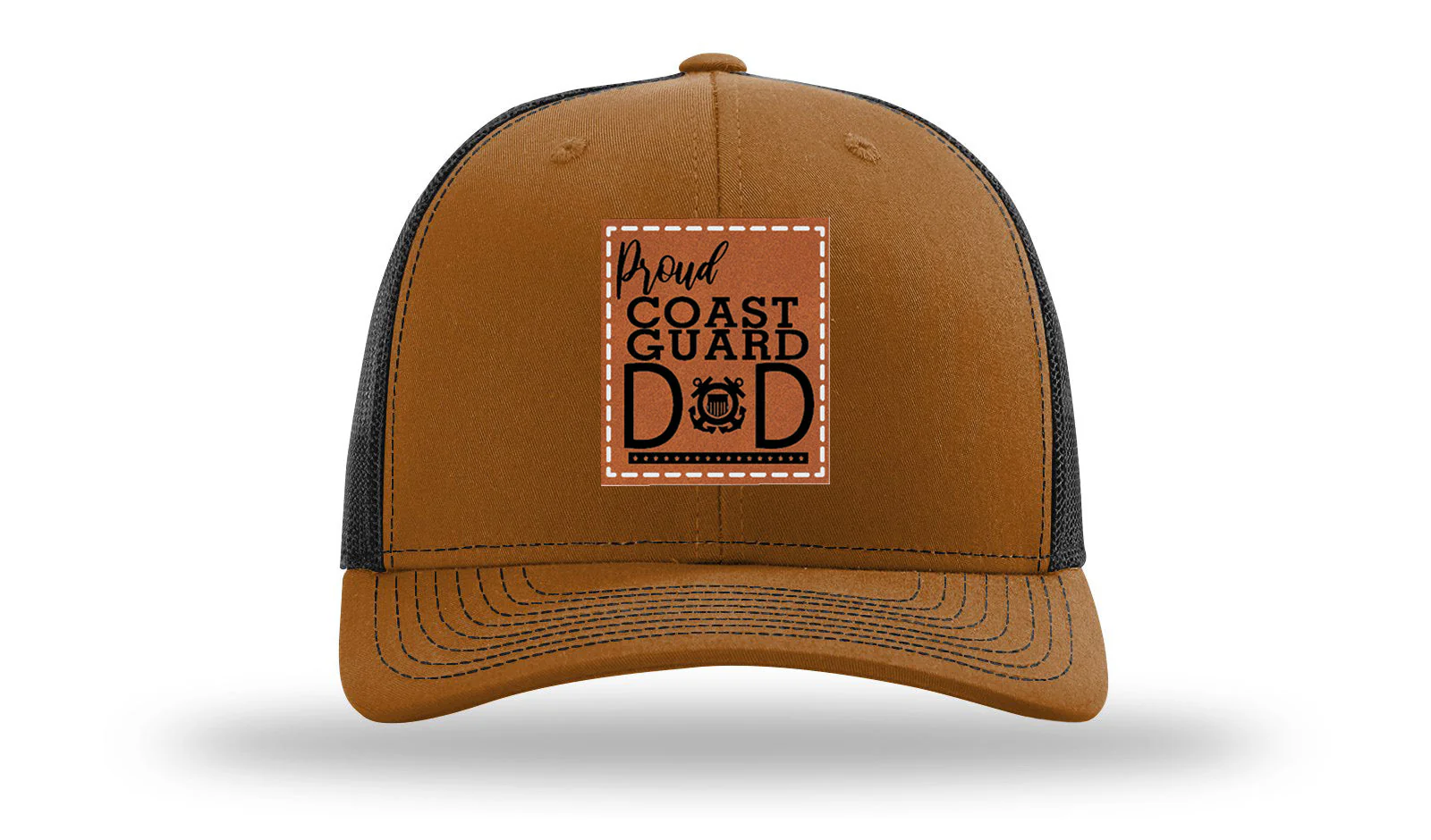 Proud Coast Guard Dad Leather Patch Richardson 112 Hat - Image 10