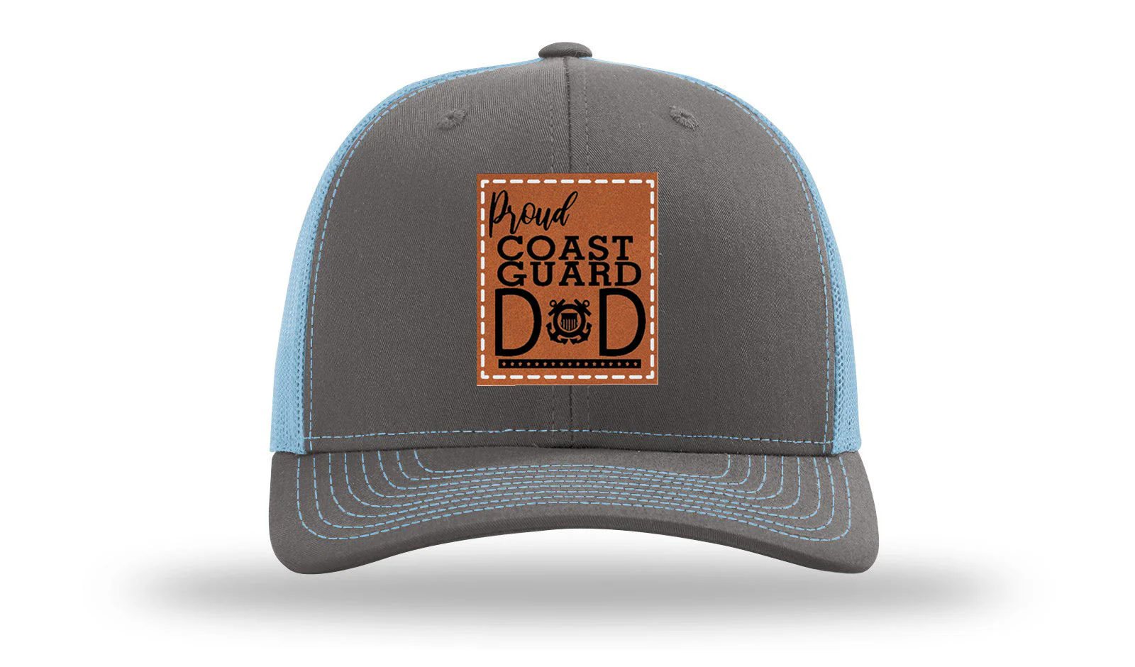 Proud Coast Guard Dad Leather Patch Richardson 112 Hat - Image 12