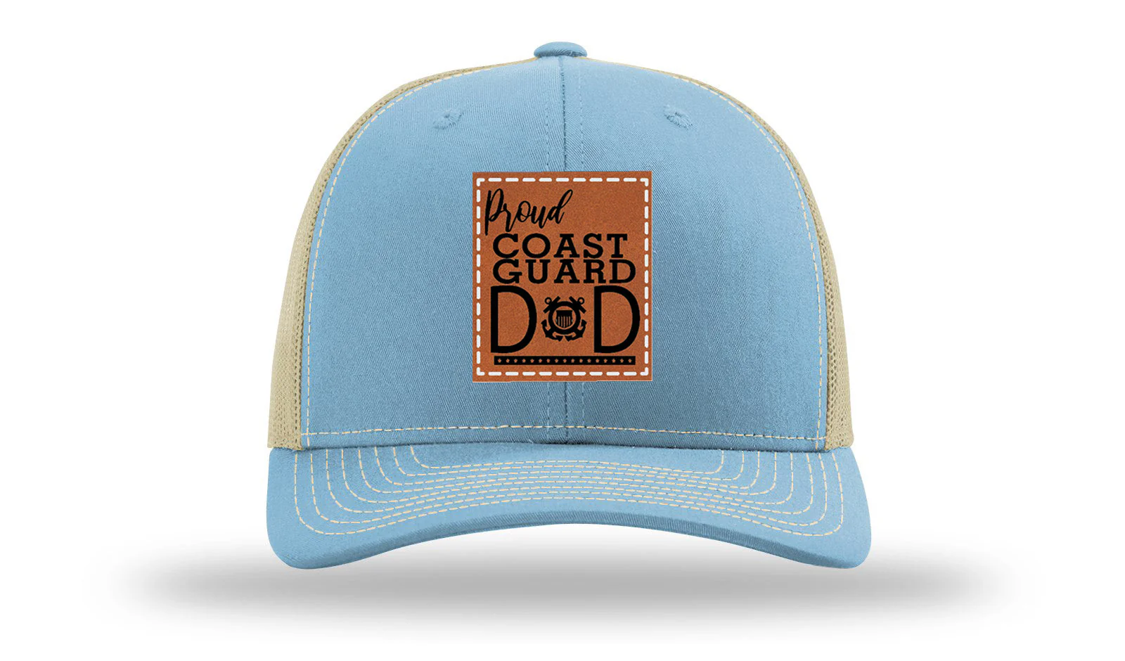 Proud Coast Guard Dad Leather Patch Richardson 112 Hat - Image 18