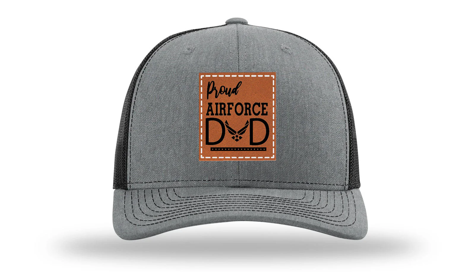 Proud Air Force Dad Leather Patch Richardson 112 Hat - Image 20