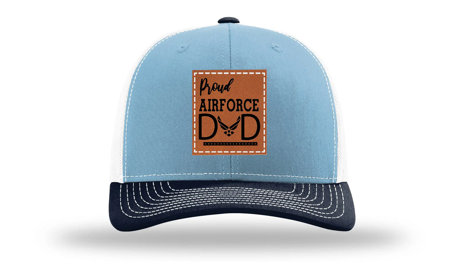 Proud Air Force Dad Leather Patch Richardson 112 Hat - Image 34