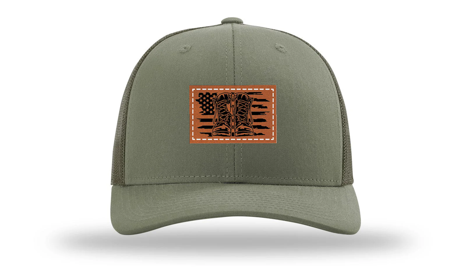 Combat Boots & Flag Leather Patch Richardson 112 Hat - Image 3