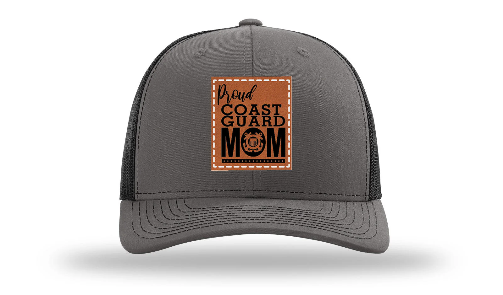 Proud Coast Guard Mom Leather Patch Richardson 112 Hat - Image 11