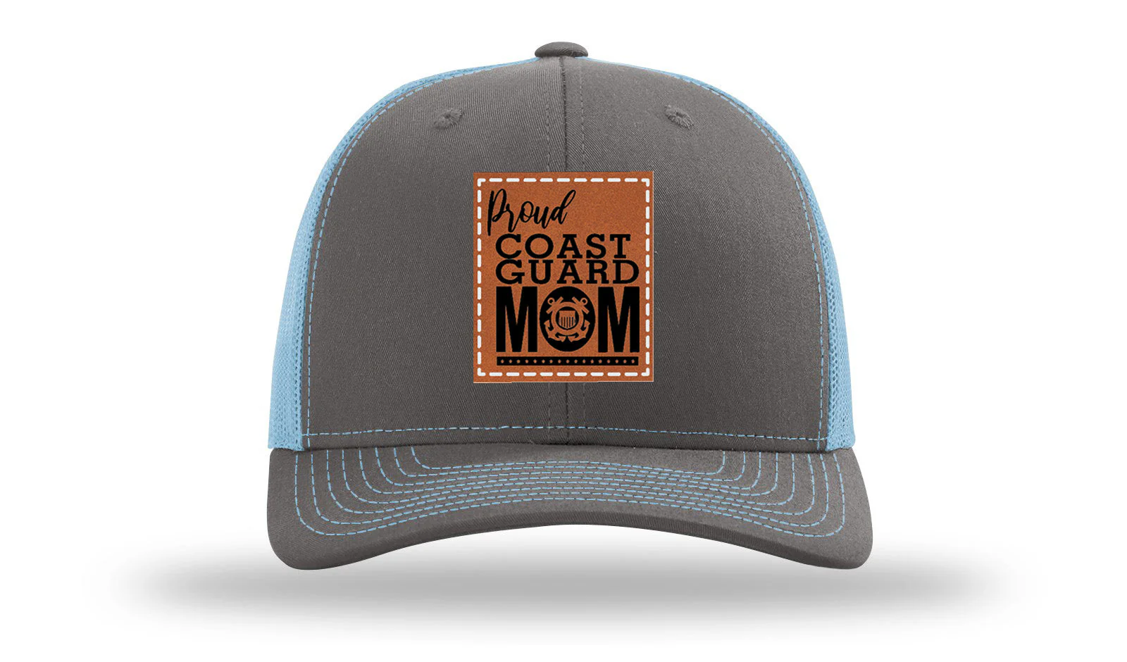 Proud Coast Guard Mom Leather Patch Richardson 112 Hat - Image 12