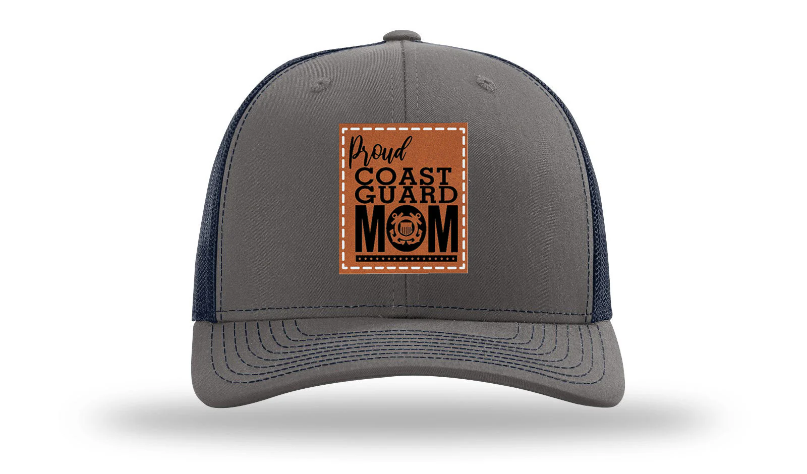 Proud Coast Guard Mom Leather Patch Richardson 112 Hat - Image 13