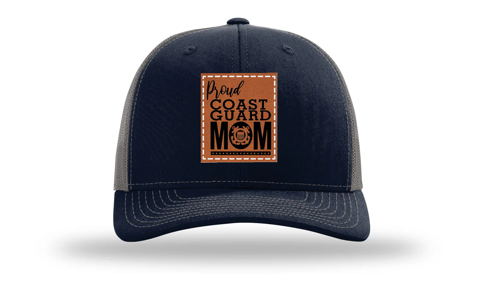 Proud Coast Guard Mom Leather Patch Richardson 112 Hat - Image 27