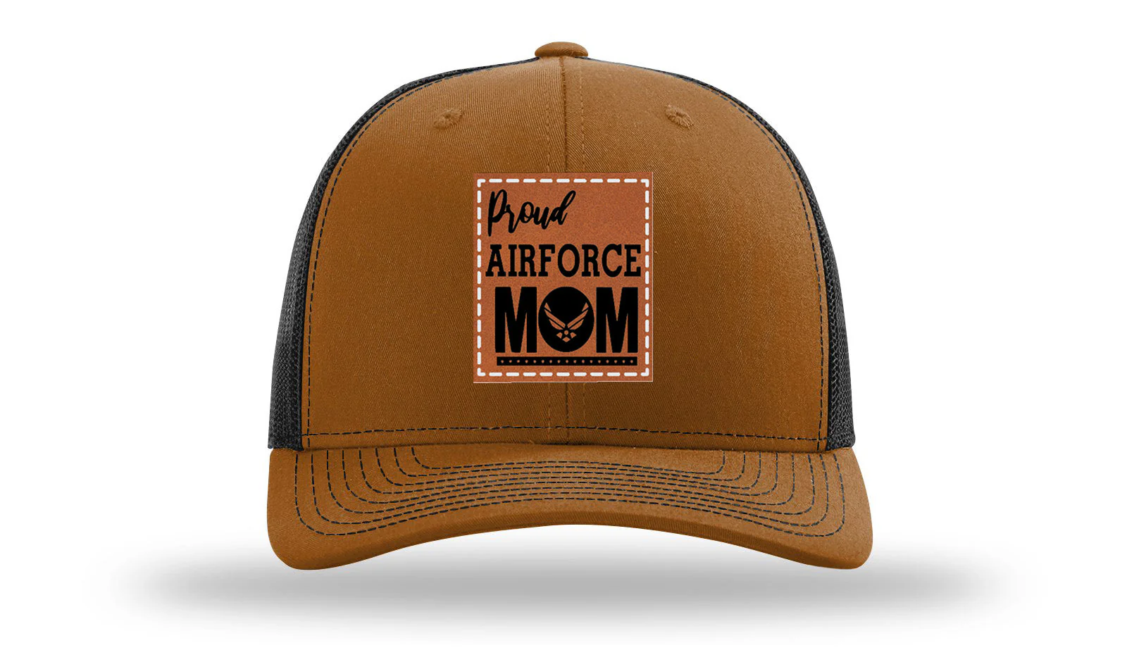 Proud Air Force Mom Leather Patch Richardson 112 Hat - Image 10