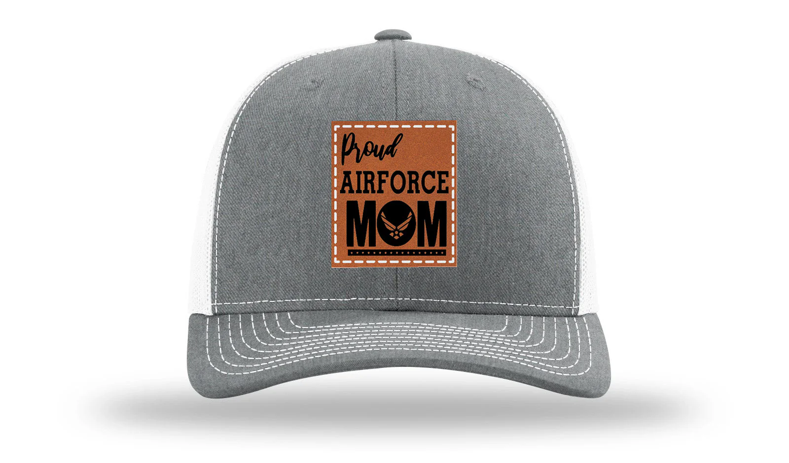 Proud Air Force Mom Leather Patch Richardson 112 Hat - Image 21