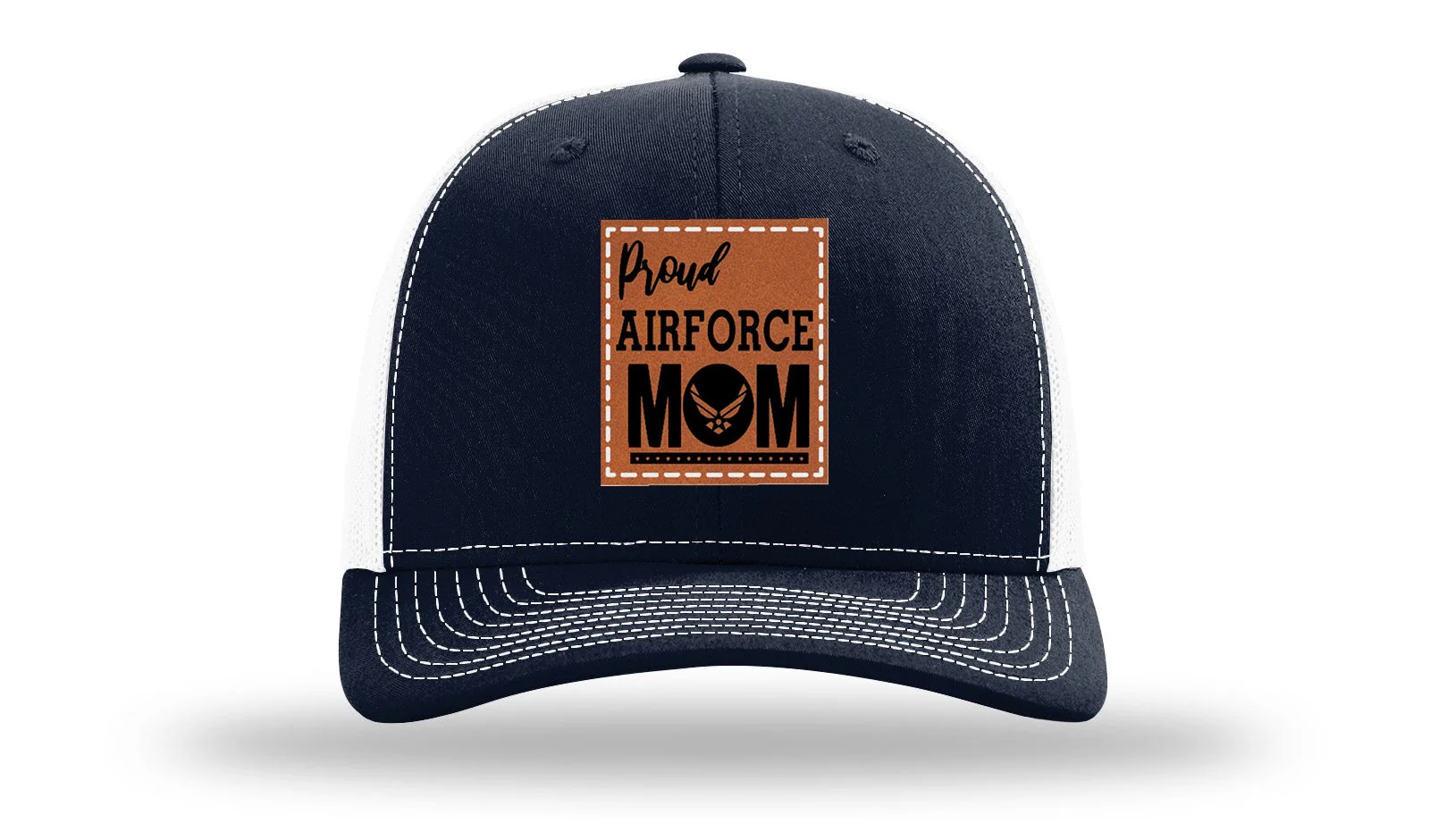 Proud Air Force Mom Leather Patch Richardson 112 Hat - Image 28