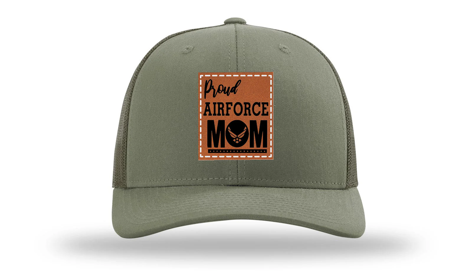 Proud Air Force Mom Leather Patch Richardson 112 Hat - Image 3
