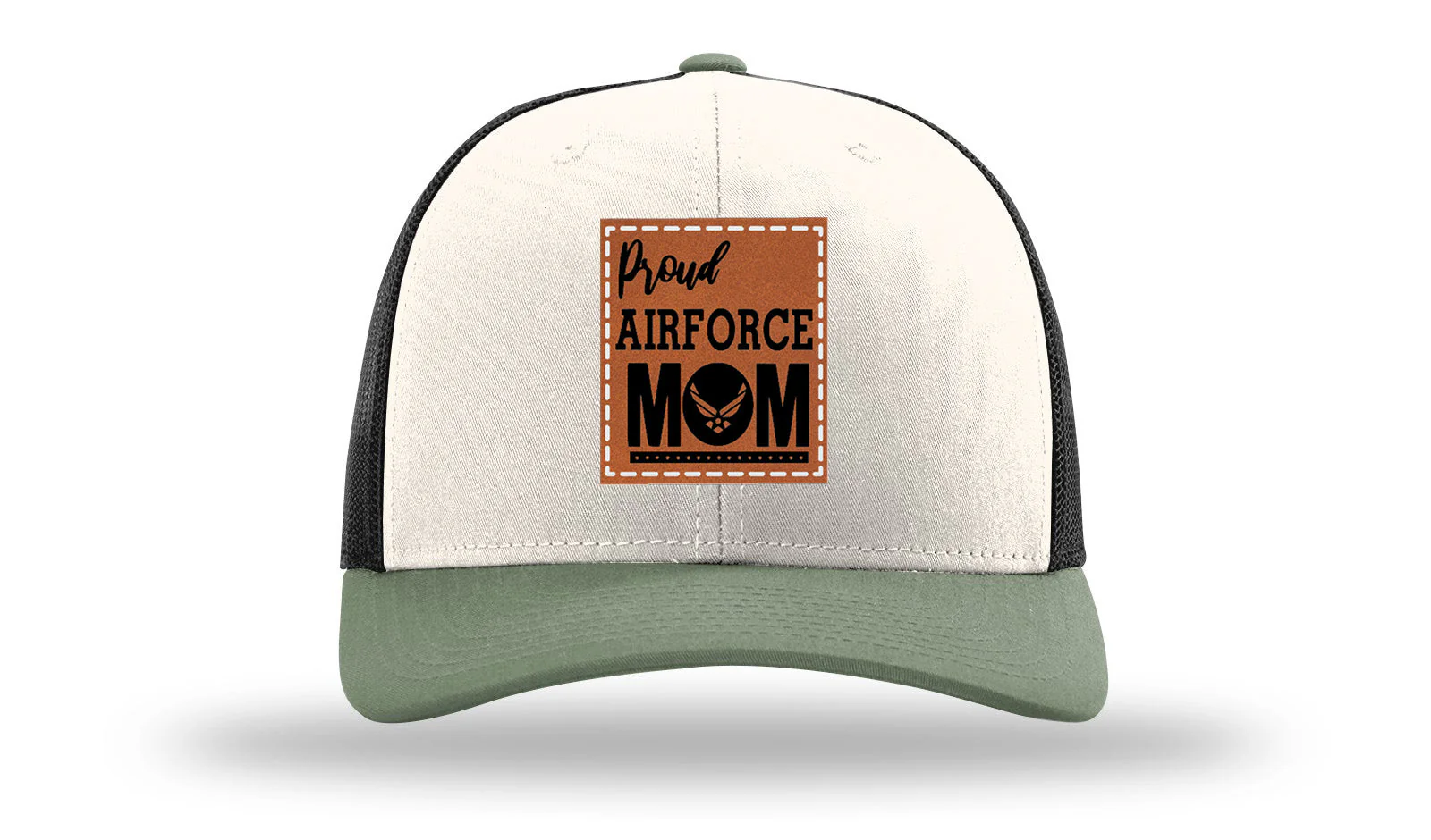 Proud Air Force Mom Leather Patch Richardson 112 Hat - Image 34