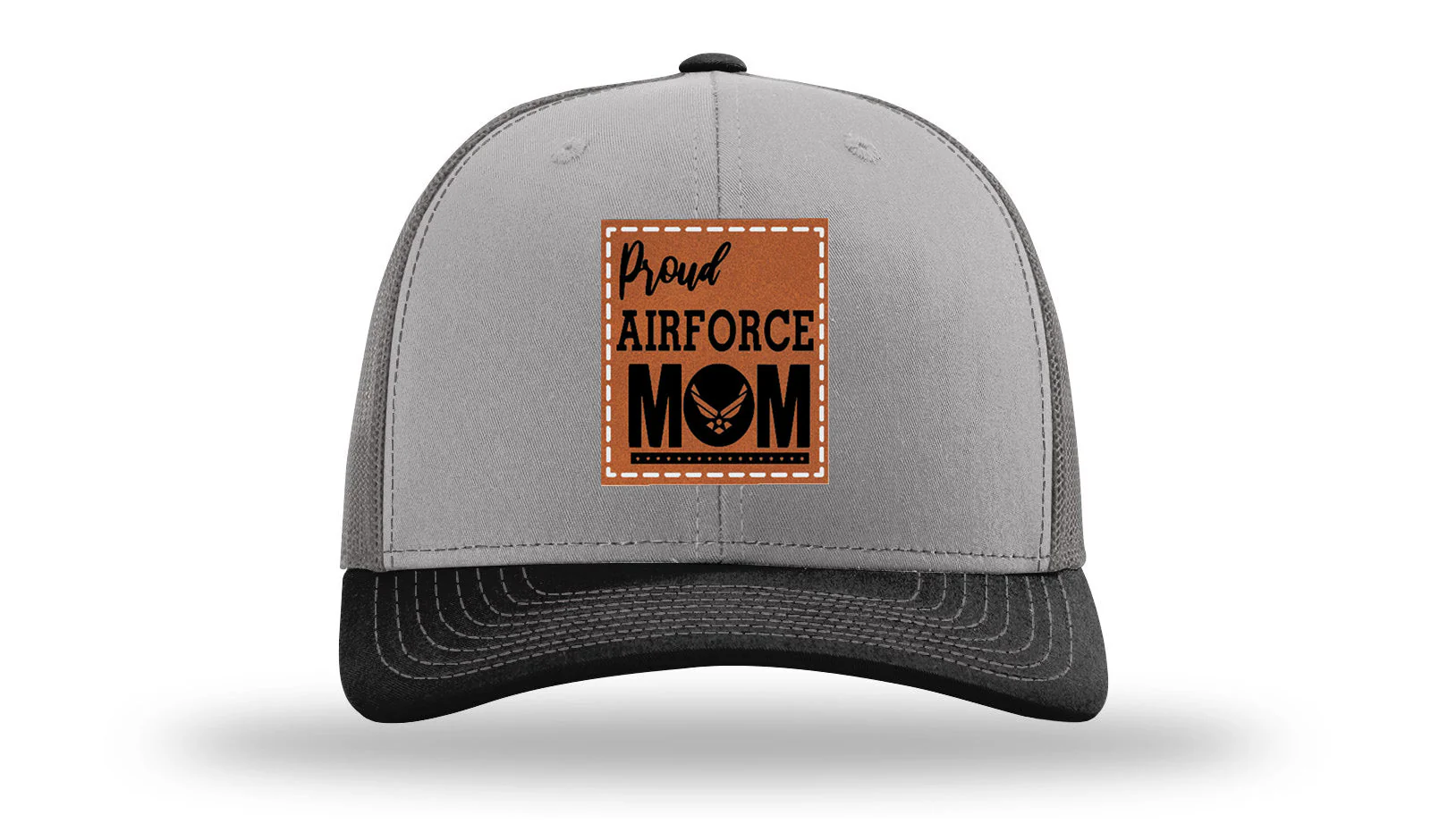 Proud Air Force Mom Leather Patch Richardson 112 Hat - Image 35