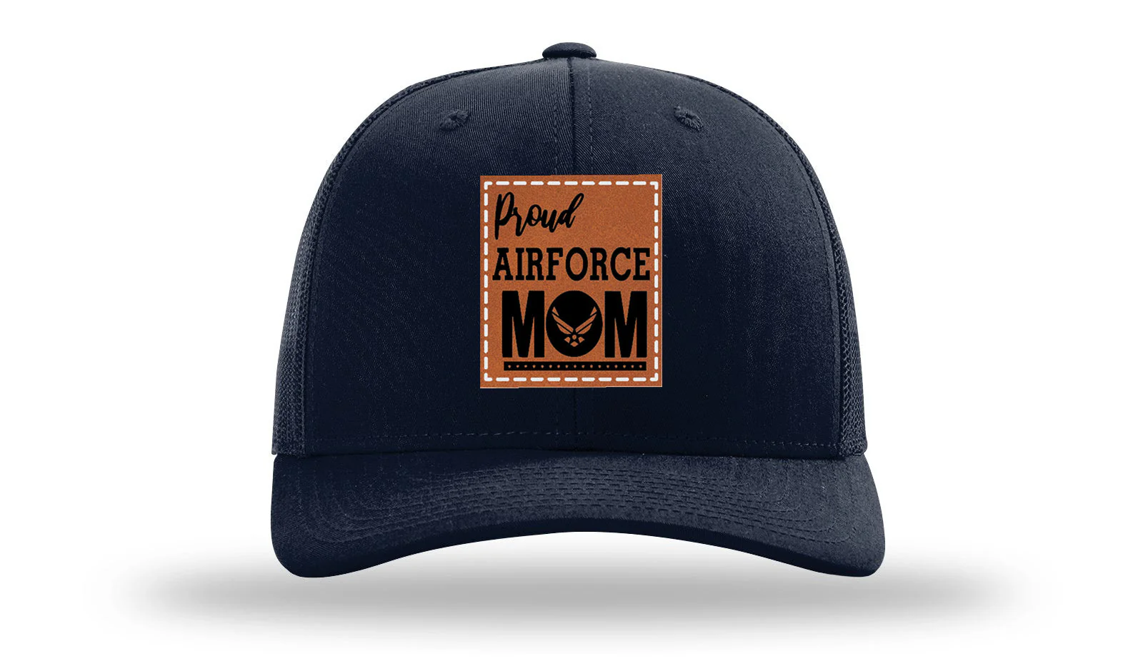 Proud Air Force Mom Leather Patch Richardson 112 Hat - Image 4