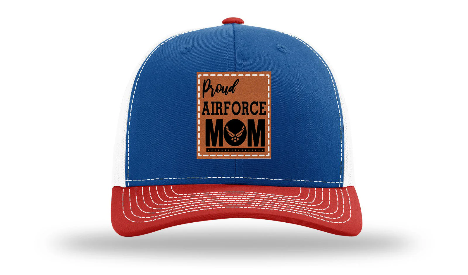 Proud Air Force Mom Leather Patch Richardson 112 Hat - Image 41