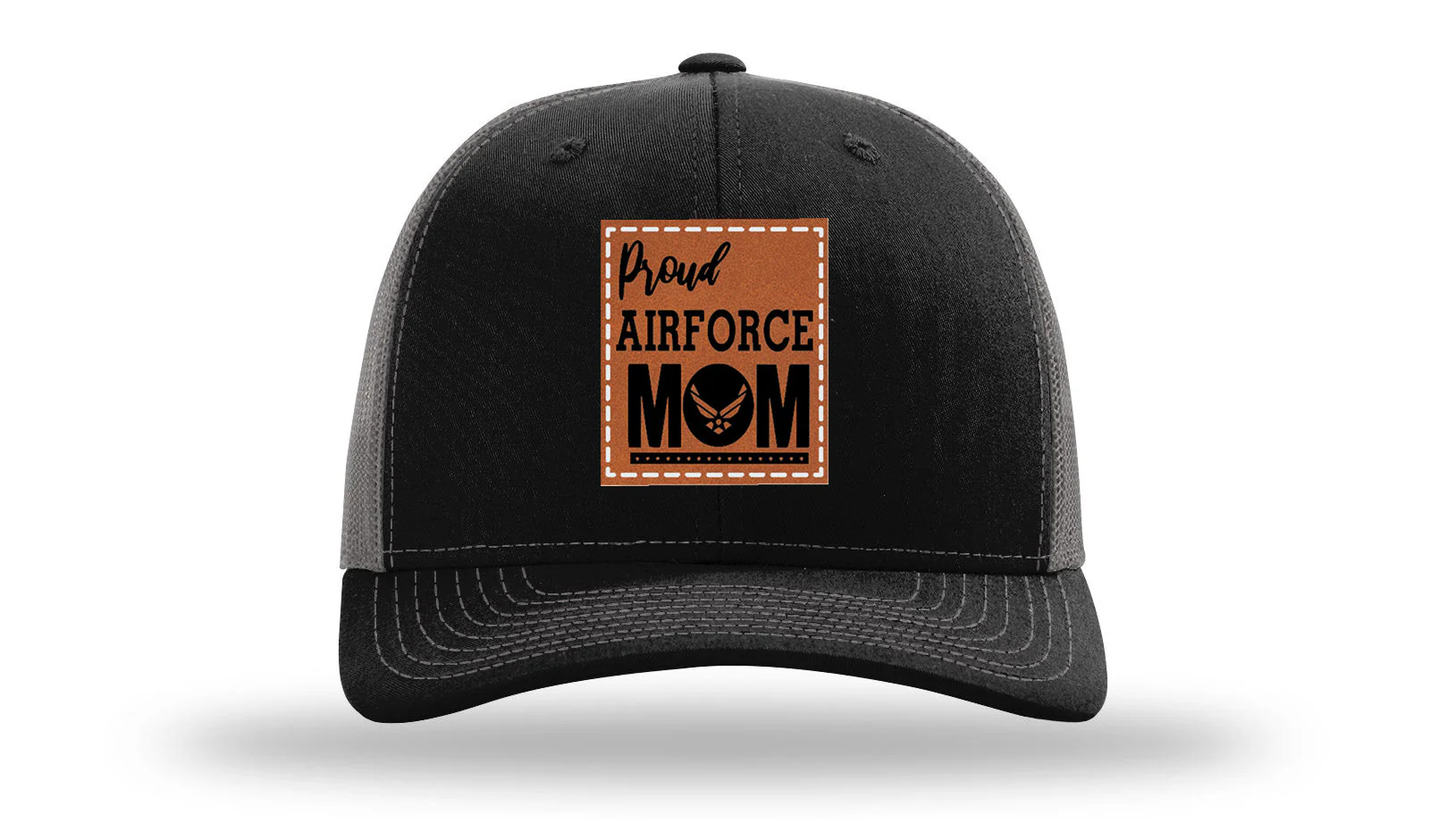 Proud Air Force Mom Leather Patch Richardson 112 Hat - Image 6