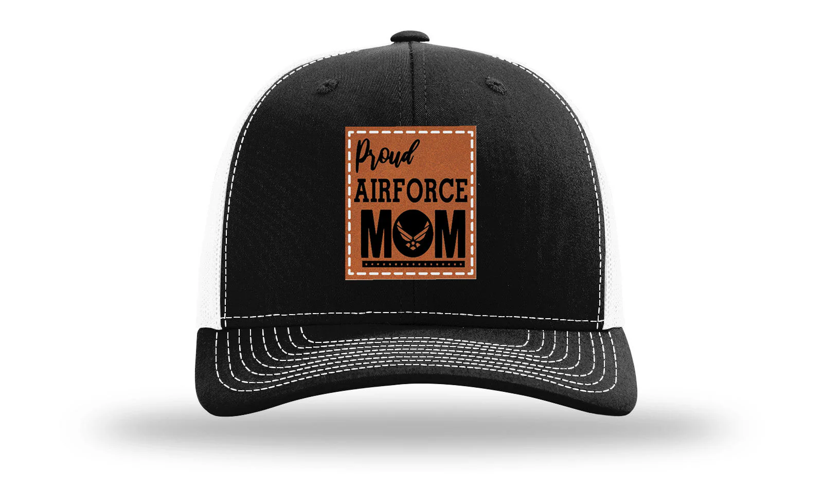 Proud Air Force Mom Leather Patch Richardson 112 Hat - Image 7