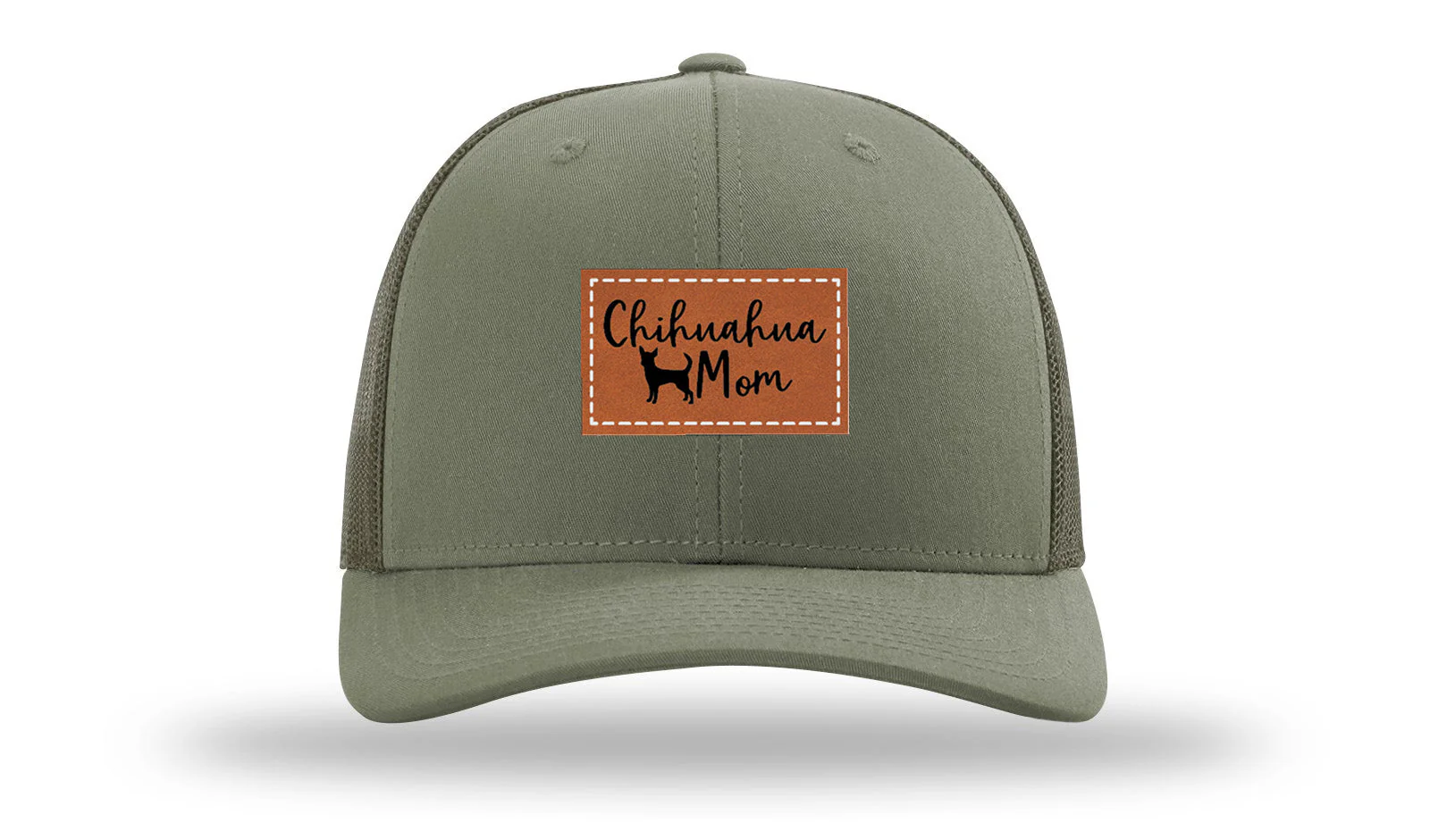 Chihuahua Mom Leather Patch Richardson 112 Hat - Image 3