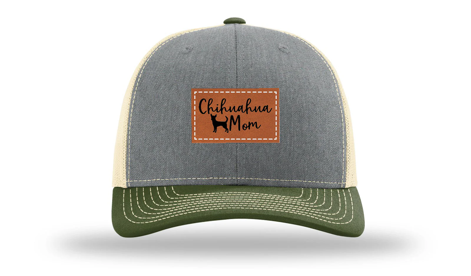 Chihuahua Mom Leather Patch Richardson 112 Hat - Image 33