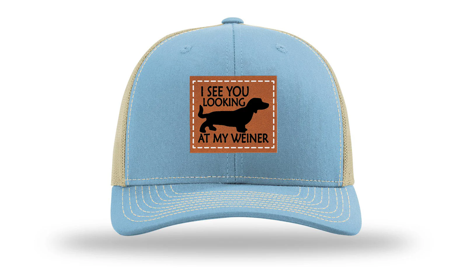 I See You Looking at My Weiner Leather Patch Richardson 112 Hat - Image 17