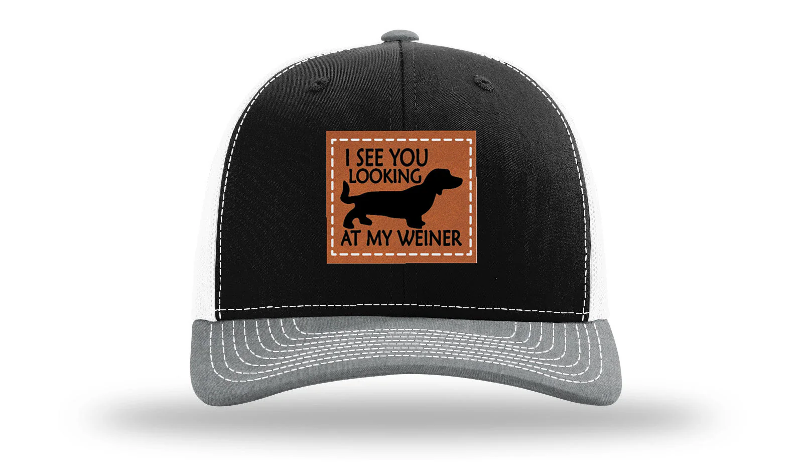 I See You Looking at My Weiner Leather Patch Richardson 112 Hat - Image 30