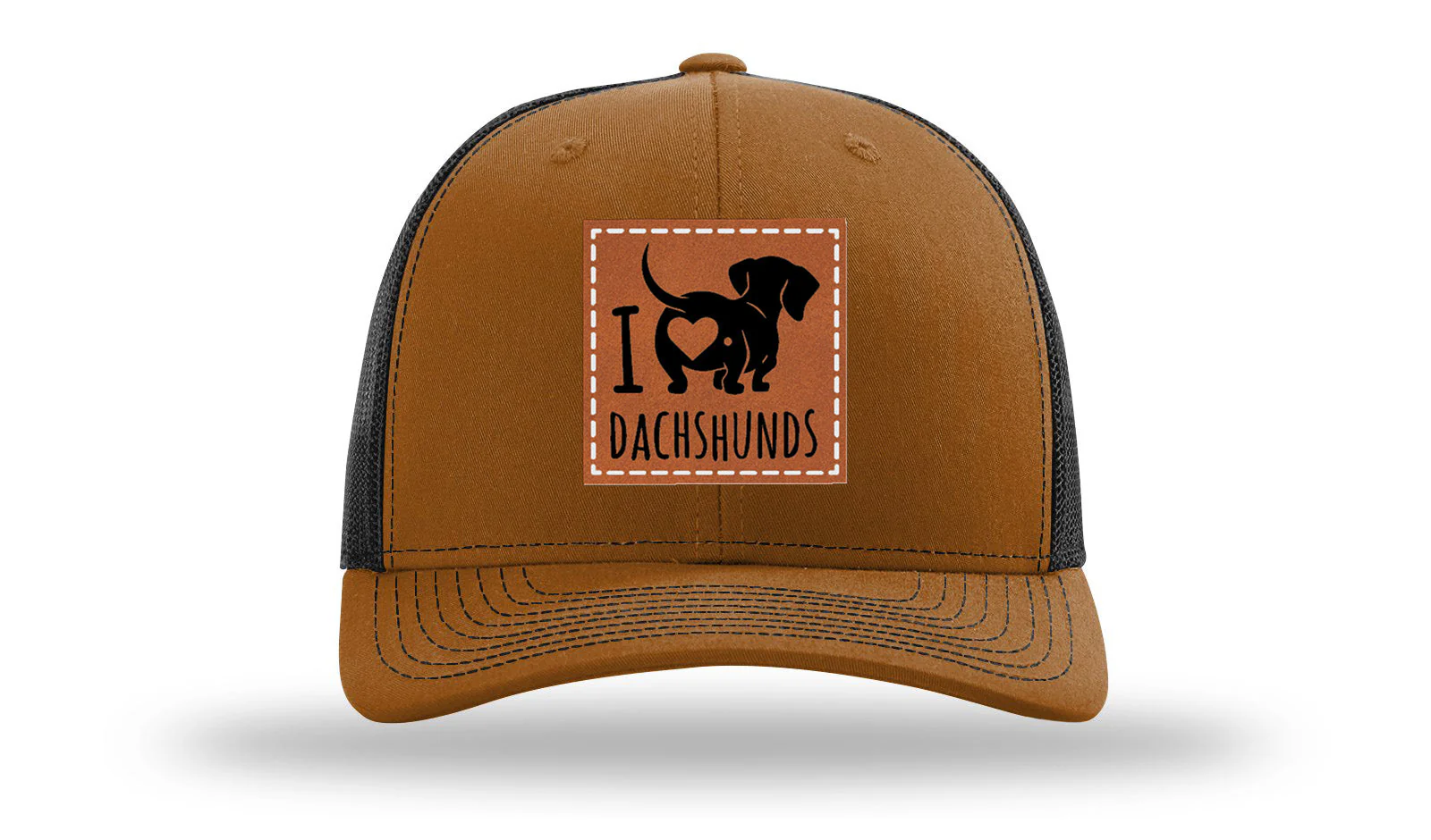 I Love Dachshunds Leather Patch Richardson 112 Hat - Image 10