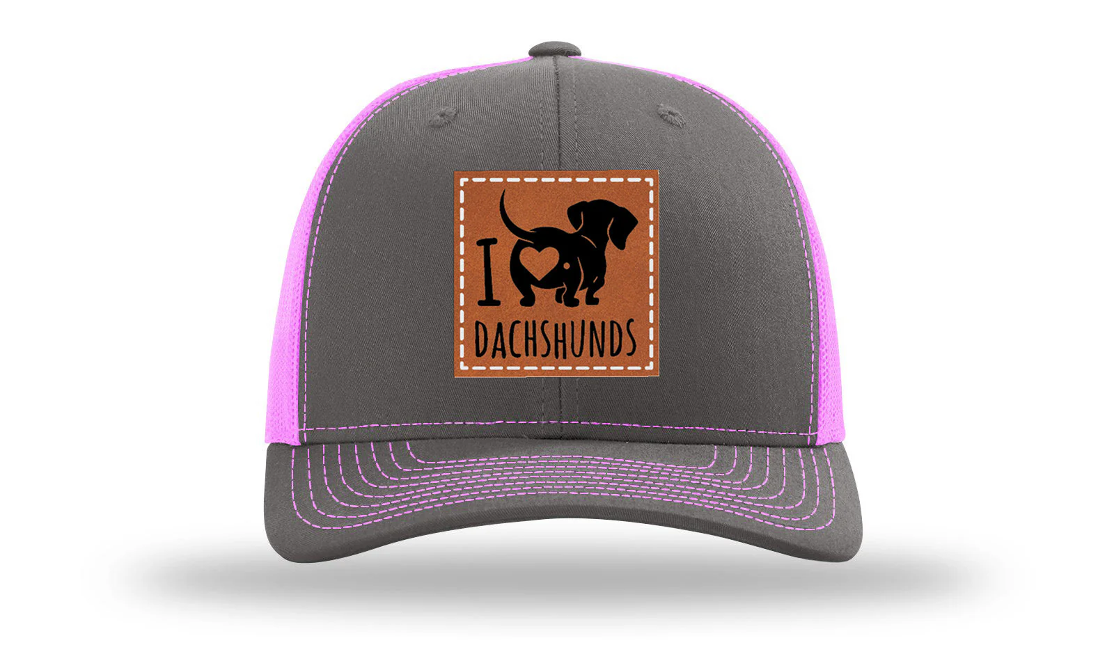 I Love Dachshunds Leather Patch Richardson 112 Hat - Image 15