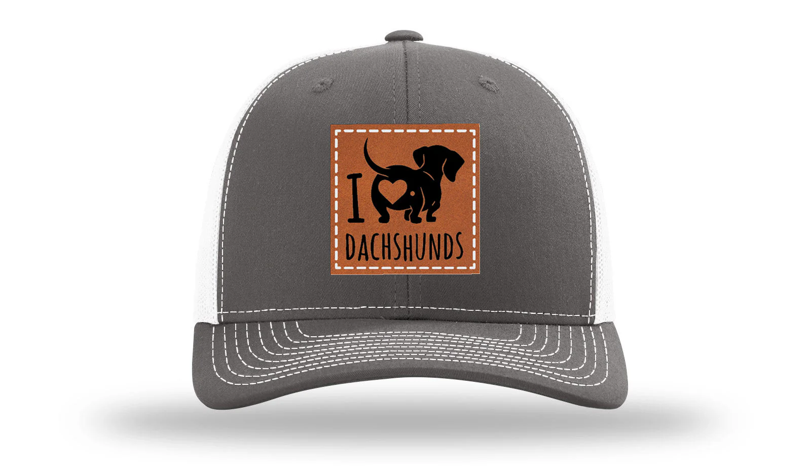 I Love Dachshunds Leather Patch Richardson 112 Hat - Image 16