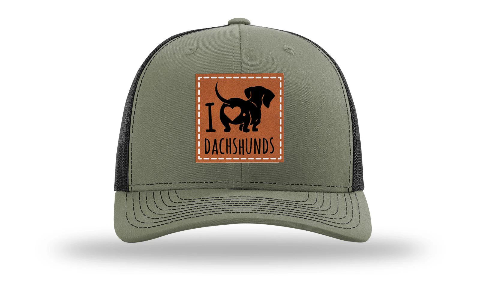 I Love Dachshunds Leather Patch Richardson 112 Hat - Image 24